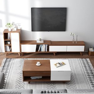 Bộ bàn trà kệ tivi phòng khách đẹp 012CPK-PK004