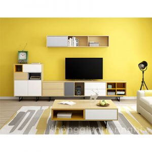 Bàn trà sofa và bộ kệ tivi màu sắc cho phòng khách đẹp 012CPK-NortaPK07