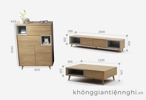 Bàn trà và kệ tivi phòng khách Vifuta-012CPK-PK007