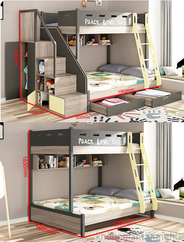 Giường ngru 2 tầng cho trẻ em hiện đại vifuta-GNT-Norta-GT20