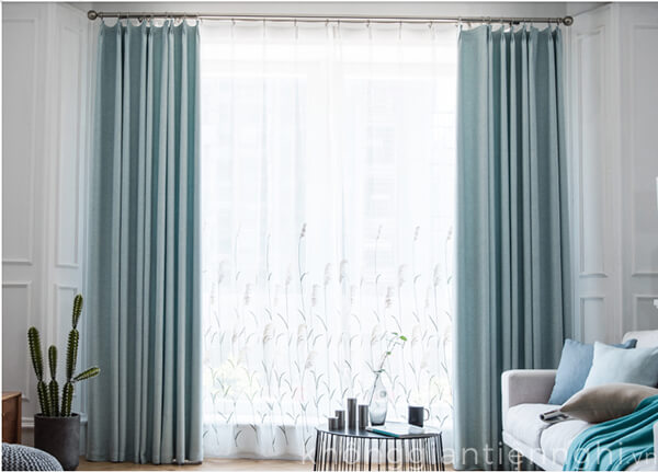 Rèm cửa kéo ngang đơn màu RC-V001