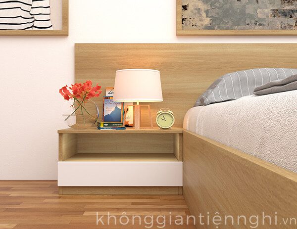 Tab đầu giường ngủ nhỏ bằng gỗ Vifuta-012TDG368-110