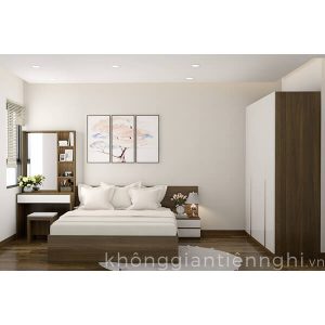 Bộ giường ngủ tủ quần áo bàn trang điểm Vifuta-012BPN04