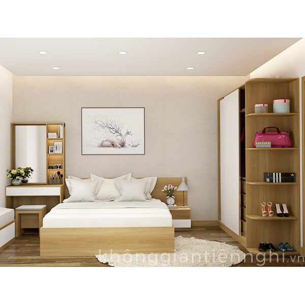 Bộ giường ngủ tủ quần áo bàn phấn phòng ngủ 012BPN05