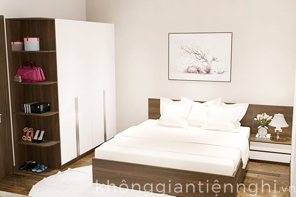 Bộ giường ngủ và tủ quần áo đẹp 012BPN02