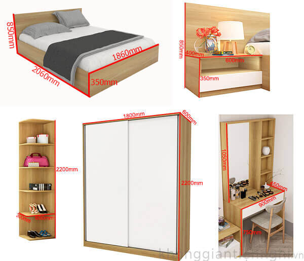 Bộ giường tủ phòng ngủ giá rẻ 012BPN05