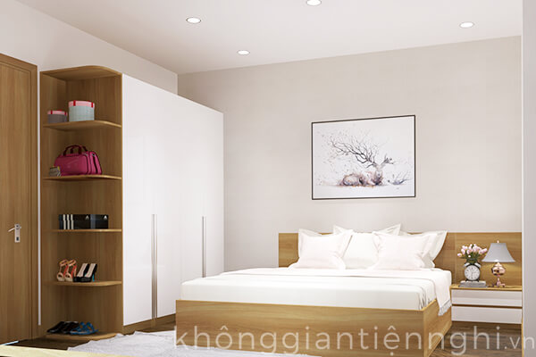 Trọn bộ phòng ngủ 012BPN02 với tông màu trắng đẹp mắt, giúp căn phòng thêm rộng rãi, sáng sủa.