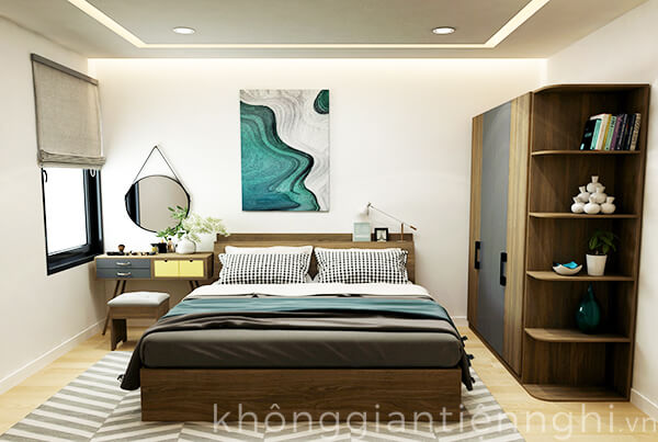 Bộ nội thất phòng ngủ đẹp 012BPN-NORTA02 thiết kế theo phong cách Bắc Âu ấn tượng, độc đáo.