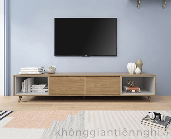 Kệ tivi đặt sàn bằng gỗ dài 2m Vifuta-012KTV-PK007