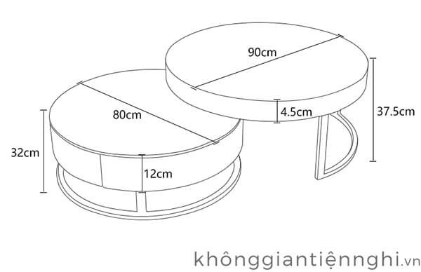 Bàn trà sofa hình tròn KGTN-011BT001