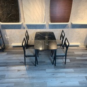 Bộ bàn ăn 4, 6 ghế gỗ mặt vân đá màu đen đẹp hiện đại giá rẻ KGTN.BGA02