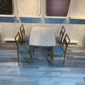 Bộ bàn ăn 4, 6 ghế mặt vân đá màu trắng Oval đẹp giá rẻ KGTN.BGA01