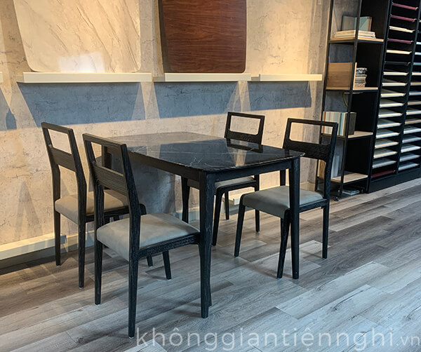 bộ bàn ăn 6 ghế gỗ mặt vân đá đẹp hiện đại giá rẻ kgtn bga02