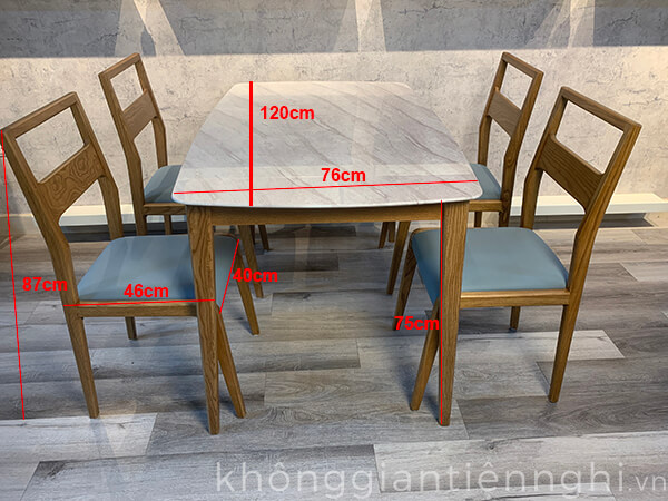 kích thước bộ bàn ăn 4 6 ghế ngồi cao cấp kgtn bga01