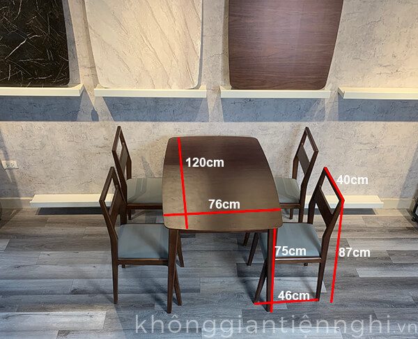 kích thước bộ bàn ăn 4 đến 6 ghế ngồi kgtn.bga03